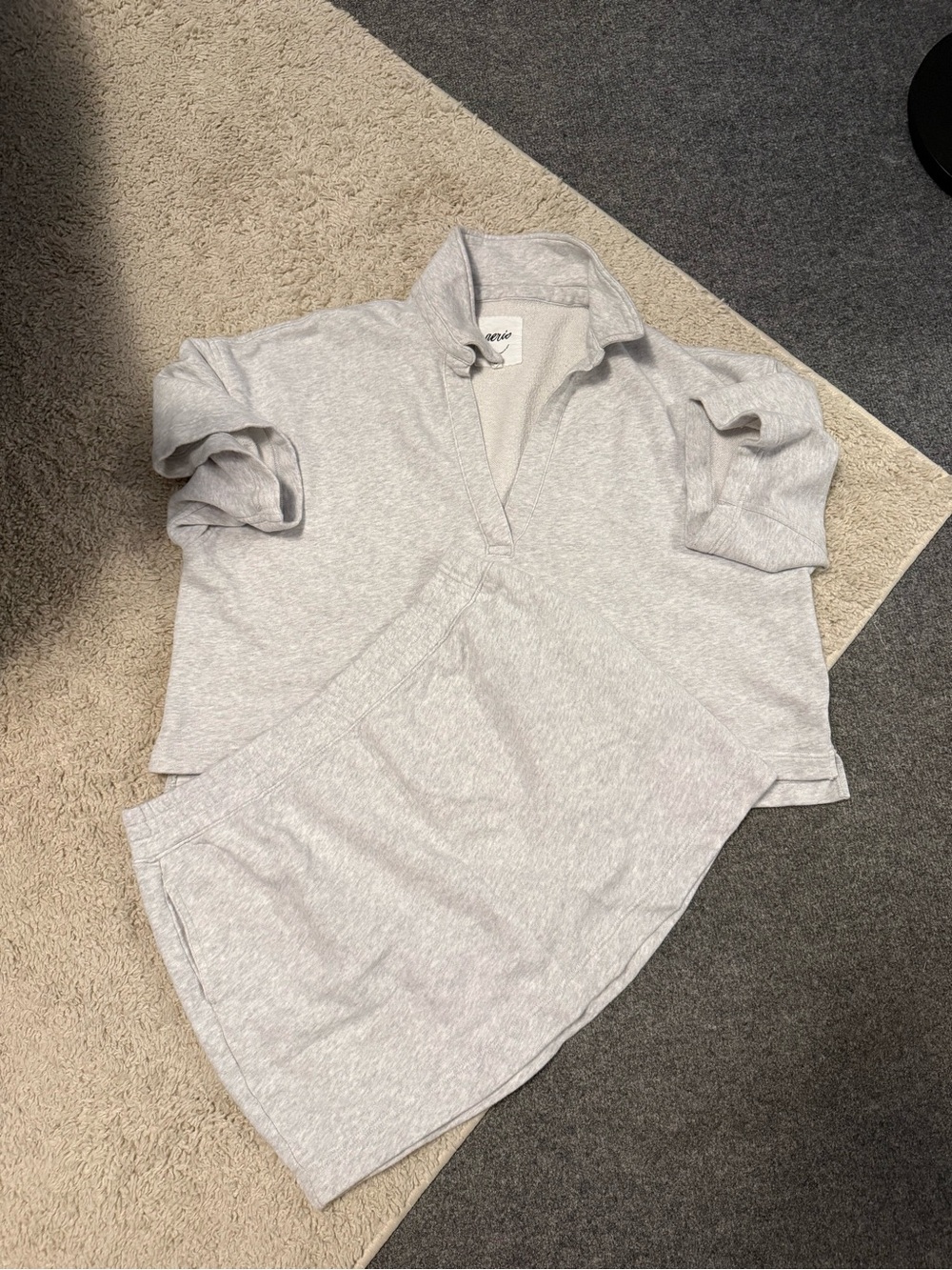 aerie Light Gray Two-Piece Skirt Set
